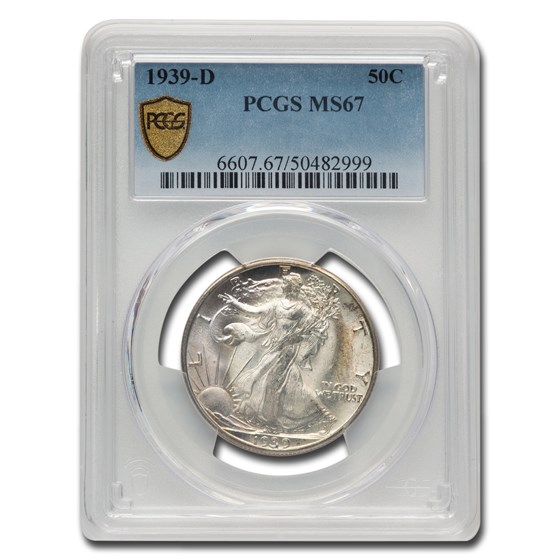 1939-D Walking Liberty Half Dollar MS-67 PCGS 1939-D Walking Liberty Half Dollar MS-67 PCGS